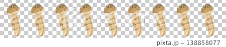 Matsutake mushroom (mixed sizes) line decoration/decorative border illustration material 138858077