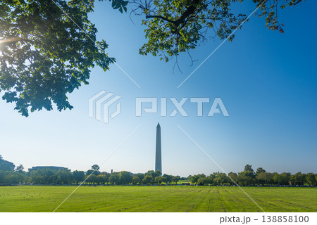 Washington Monument in National Mall under a clear sky Washington Monument in National Mall under a clear sky 138858100