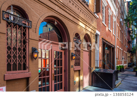 Elegant houses in Greenwich Village in Manhattan 138858124