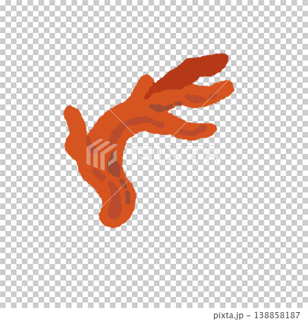 Hand-drawn illustration material of a single fire coral mushroom (diagonal view) Hand-drawn illustration material of a single fire coral mushroom (diagonal view) 138858187