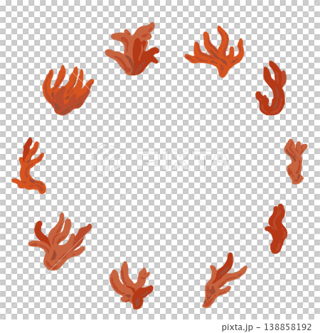 カエンダケの丸型フレームの手描きイラスト素材 138858192