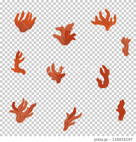 Hand-drawn illustration material of the fire coral mushroom (randomly arranged) Hand-drawn illustration material of the fire coral mushroom (randomly arranged) 138858197