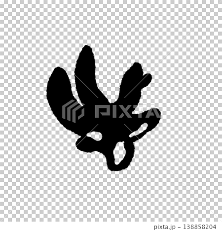 カエンダケ（単体・バリエーション）のモノクロ手描きイラスト素材 138858204