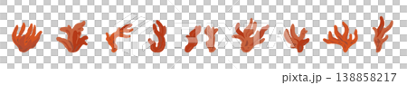 Various shapes of line decorations and decorative border illustrations of the fire coral mushroom. Various shapes of line decorations and decorative border illustrations of the fire coral mushroom. 138858217