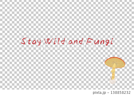 タマゴタケ（小さめ）の手描きイラスト入り横型メニュー・カードテンプレート 138858232