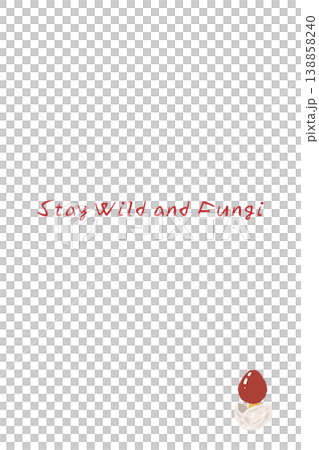 Vertical menu/card template with a hand-drawn illustration of young Amanita caesarea mushrooms. 138858240