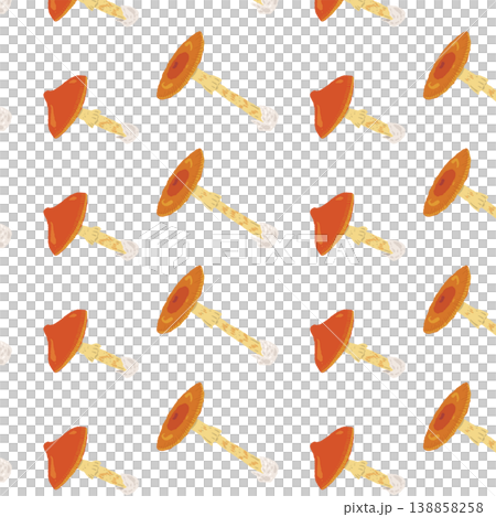 無縫圖案背景插圖，描繪的是斜向排列的毒鵝膏菌（Amanita caesarea）。 138858258