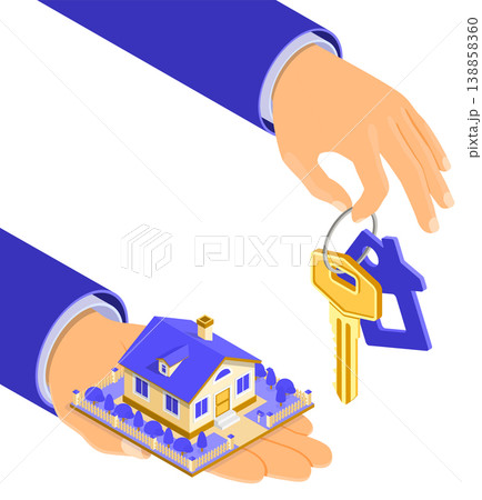 Sale Purchase Rent Mortgage House Isometric Sale Purchase Rent Mortgage House Isometric 138858360