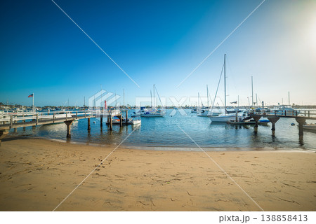 Boats in Balboa island shore Boats in Balboa island shore 138858413