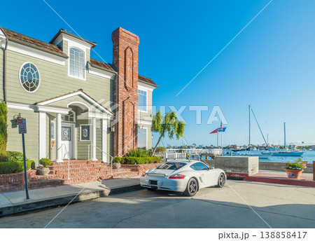 Luxury car parked by the sea in Balboa island Luxury car parked by the sea in Balboa island 138858417