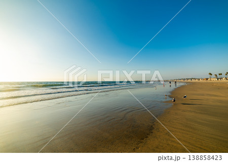 Newport Beach Municipal Beach at sunset Newport Beach Municipal Beach at sunset 138858423
