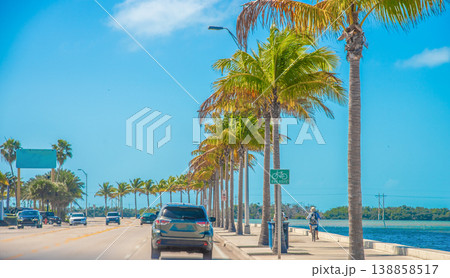 Traffic in Florida Keys on a sunny day Traffic in Florida Keys on a sunny day 138858517