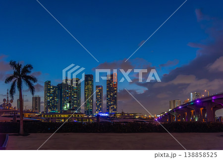 Skyscrapers in Downtown Miami at night Skyscrapers in Downtown Miami at night 138858525