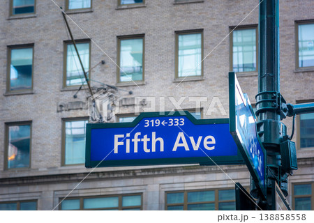 Fifth Avenue street sign in Manhattan Fifth Avenue street sign in Manhattan 138858558