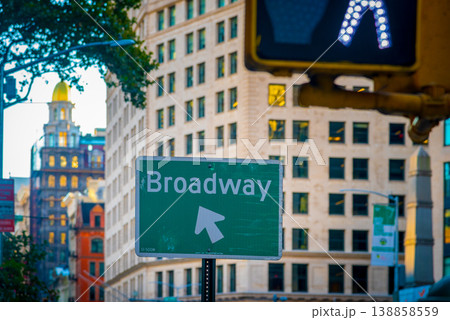 Broadway street sign in Midtown Manhattan 138858559