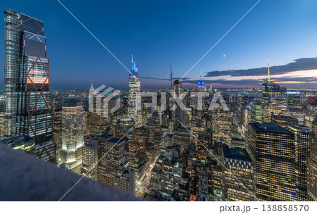 Manhattan seen from above at night Manhattan seen from above at night 138858570
