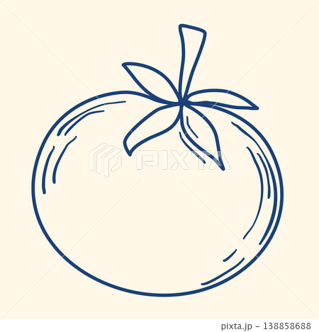 Tomato, hand drawn blue ink clip art illustration Tomato, hand drawn blue ink clip art illustration 138858688