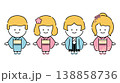 色んな着物を着た子供イラストセット 138858736