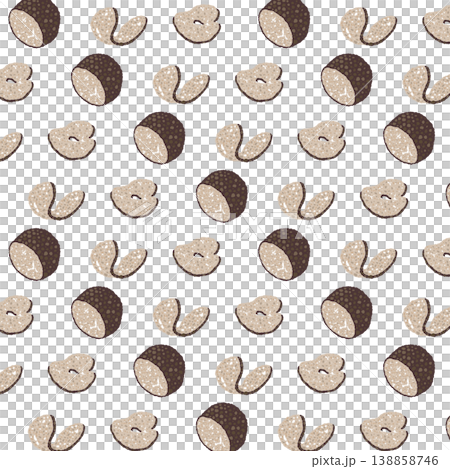 Seamless pattern background illustration of sliced truffles (mixed and scattered) Seamless pattern background illustration of sliced truffles (mixed and scattered) 138858746