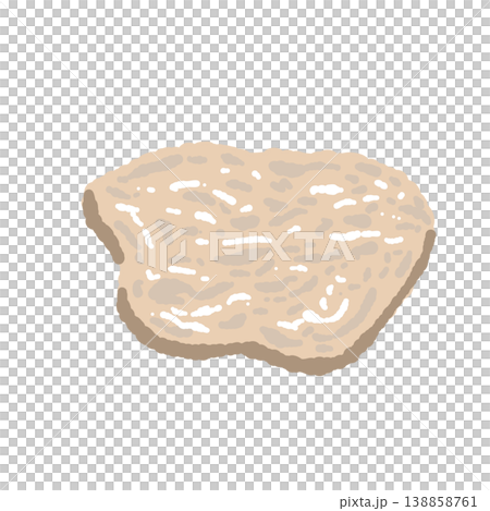 白トリュフ（単体・スライス・大きめ）の手描きイラスト素材 138858761