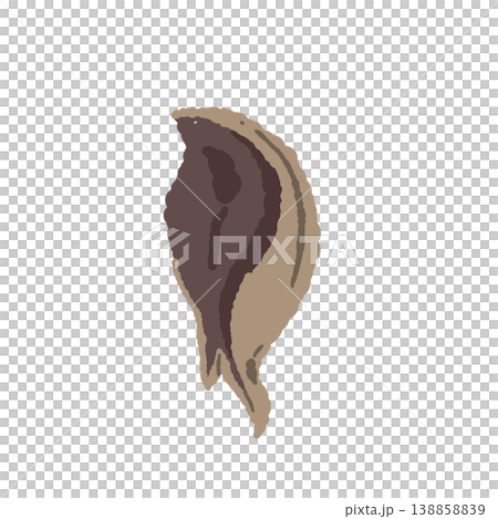 キクラゲ(単体・裏側・縦長)の手描きイラスト素材 キクラゲ(単体・裏側・縦長)の手描きイラスト素材 138858839