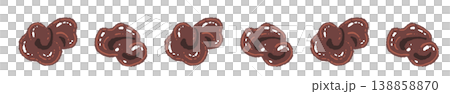 Wood ear mushroom (alternating pattern) line decoration/decorative border illustration material 138858870