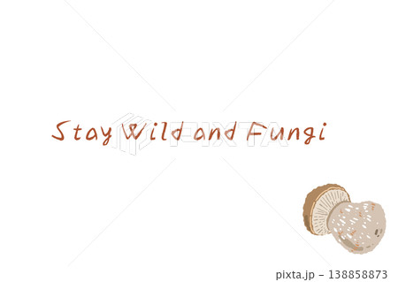 ポルチーニ茸（断面スライス）の横型メニュー・カードテンプレート 138858873