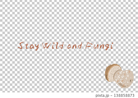 ポルチーニ茸（断面スライス）の横型メニュー・カードテンプレート 138858873