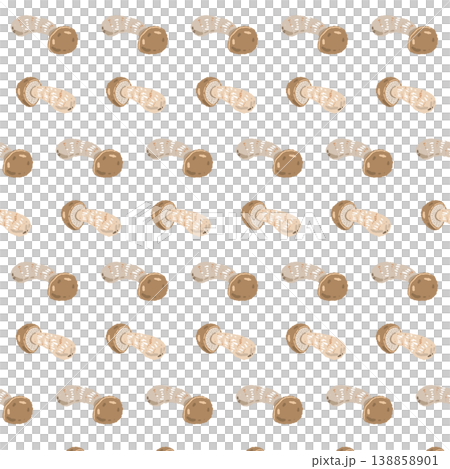 切片牛肝菌（散落）的無縫圖案背景插圖 138858901