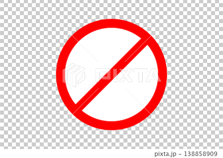 Red Prohibition Sign Icon With Diagonal Slash 138858909