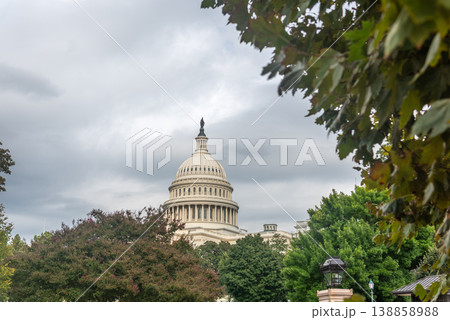 World famous United States Capitol Building under an overcast sky World famous United States Capitol Building under an overcast sky 138858988
