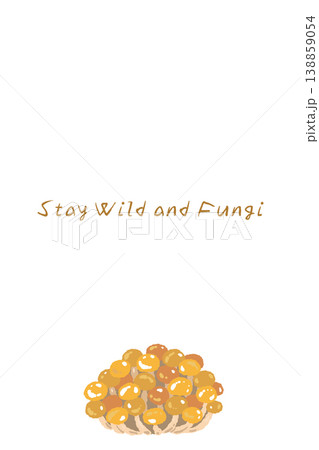 なめこ（株・大）の手描きイラスト入り縦型メニュー・カードテンプレート 138859054