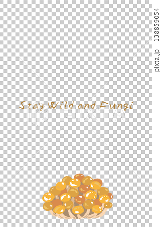 なめこ（株・大）の手描きイラスト入り縦型メニュー・カードテンプレート 138859054