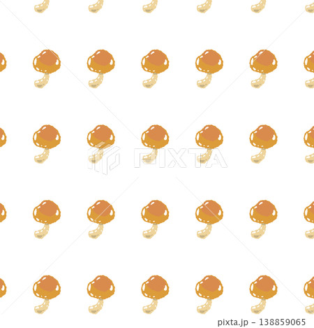 なめこのシームレスパターン背景イラスト（単体・互い違い） 138859065