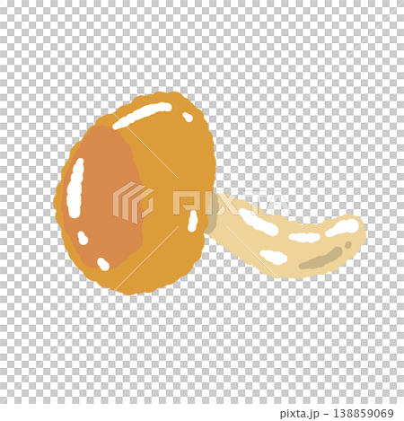 Hand-drawn illustration material of a single mushroom (diagonal view) Hand-drawn illustration material of a single mushroom (diagonal view) 138859069