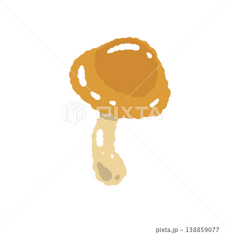 なめこ（単体・まっすぐ）の手描きイラスト素材 138859077