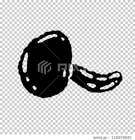 なめこ(単体・斜め)のモノクロ手描きイラスト素材 なめこ(単体・斜め)のモノクロ手描きイラスト素材 138859085