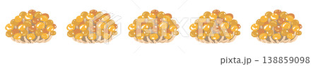 なめこ（株・並び）のライン装飾・飾り罫イラスト素材 138859098