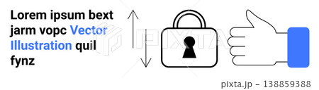 Cybersecurity, online privacy, data security, safe access, protection, digital safety. Lock icon and hand gesture secure access. Cybersecurity and online privacy Cybersecurity, online privacy, data security, safe access, protection, digital safety. Lock icon and hand gesture secure access. Cybersecurity and online privacy 138859388