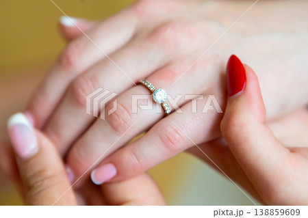 bride's manicure.Hands of bride place for text 138859609
