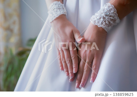 Hands of bride place for text 138859625