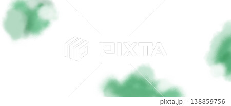 優しい緑の葉のシルエットと花びらのような背景あしらいイラスト素材 138859756