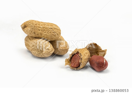 peanuts on a white background peanuts on a white background 138860053