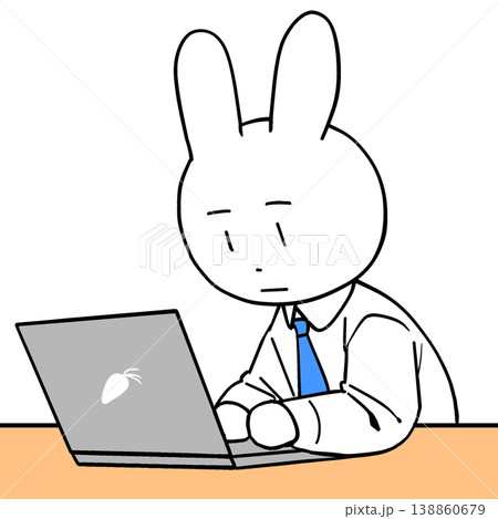 仕事中のうさぎ 138860679