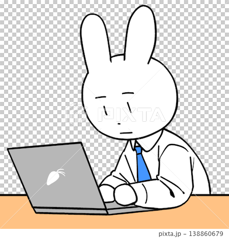 仕事中のうさぎ 138860679