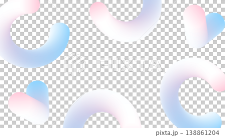 3Dチューブとハートの抽象フレーム背景 水色グラデーション 16:9 3Dチューブとハートの抽象フレーム背景 水色グラデーション 16:9 138861204