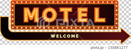 Old school motel sign illustration 138861277