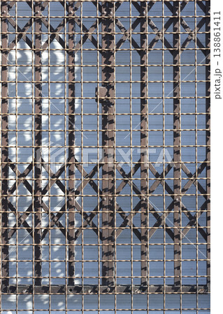Vintage Metal Security Gate with Mesh 138861411