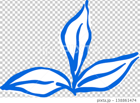Whimsical Hand drawn Leaves outline Illustration Whimsical Hand drawn Leaves outline Illustration 138861474