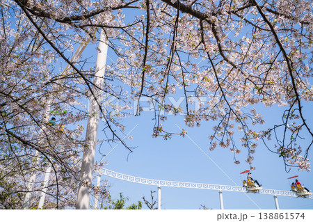 春のmeitoこどもランド・とだがわ、満開の桜とサイクルモノレール〈愛知県名古屋市〉 138861574